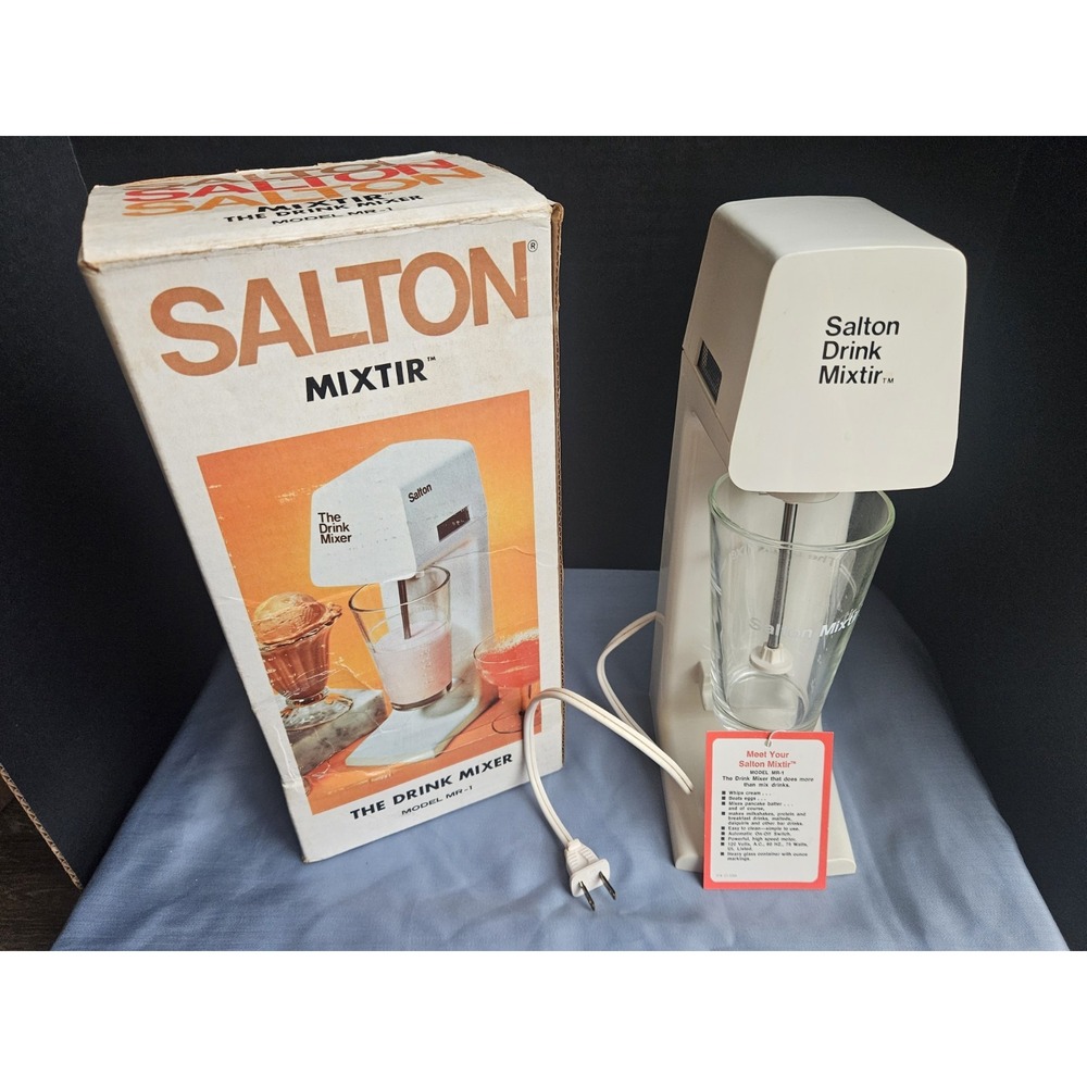 Vintage Salton Mixtir Drink Mixer Model M1 White Retro Kitchen Appliance